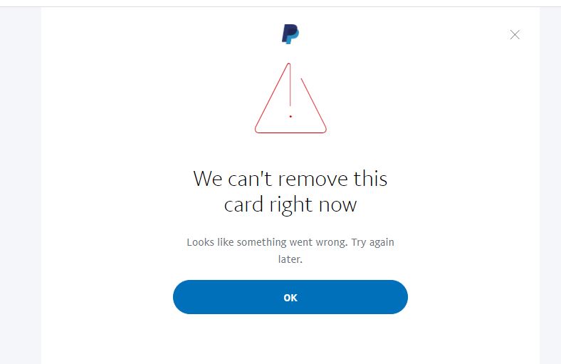 can not remove card